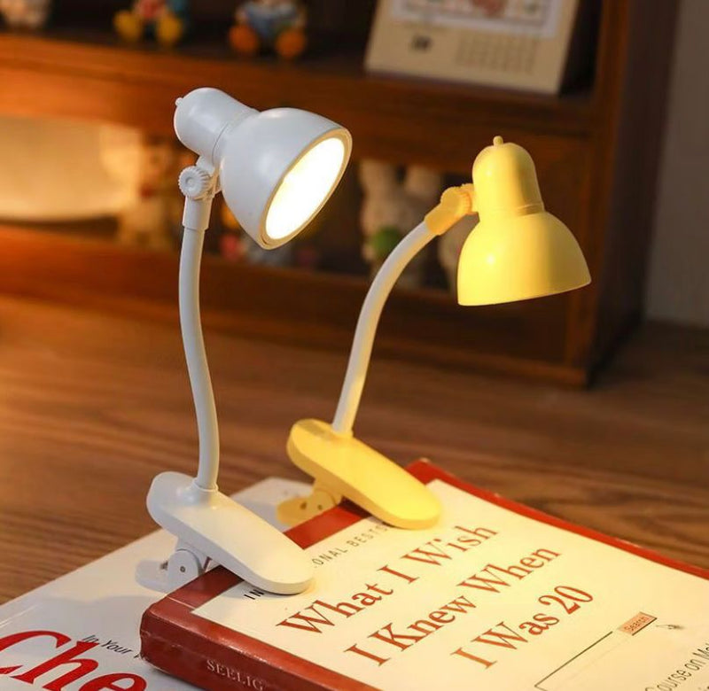 Mini Lâmpada de leitura LED Alimentada Por Bateria com Clipe De suporte Luz Ajustável Portátil.